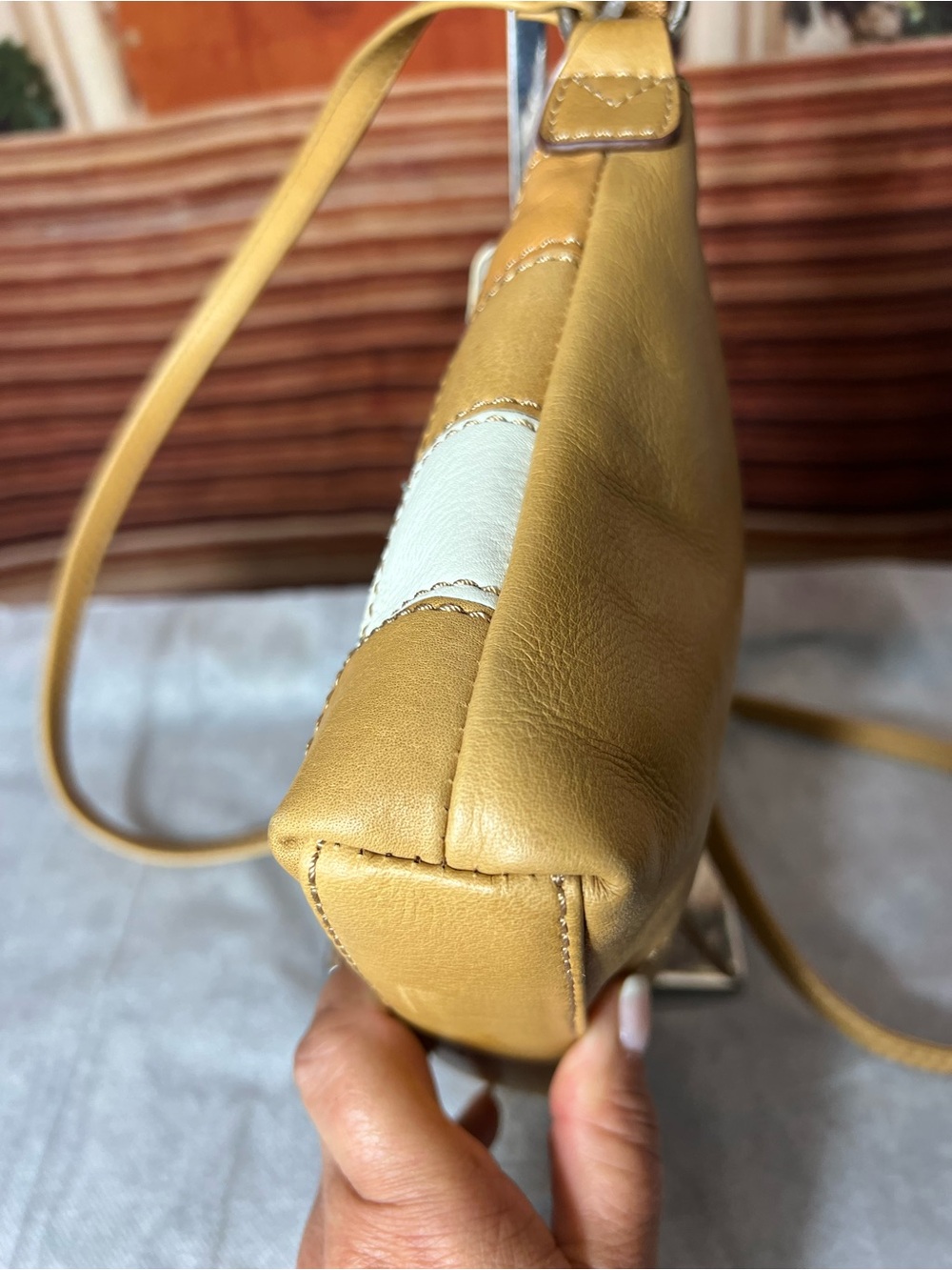 NWT Fossil Patchwork Leather Crossbody Bag in Multi-Color, Zip Closure - Picture 4 of 13